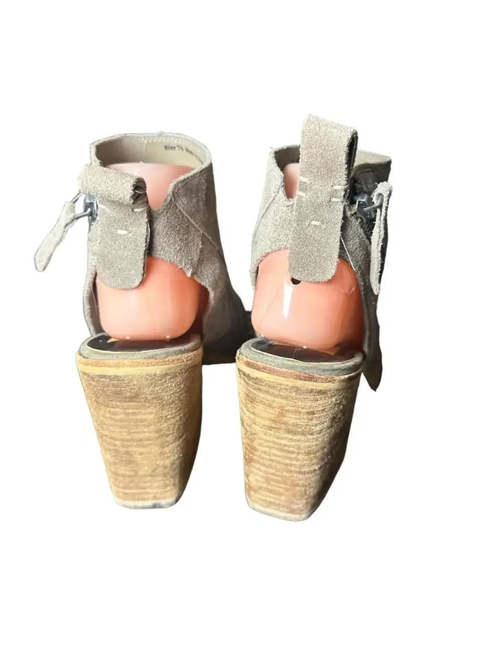 Dolce Vita Phenix Tan Suede Open Toe Booties Size 7.5